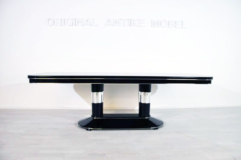 Unique Art Deco Style Dining Table with Chrome Elements