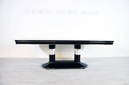 Unique Art Deco Style Dining Table with Chrome Elements