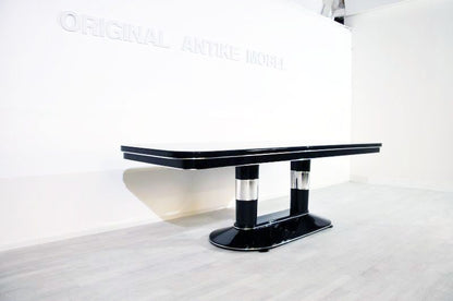 Unique Art Deco Style Dining Table with Chrome Elements