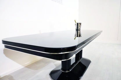 Unique Art Deco Style Dining Table with Chrome Elements