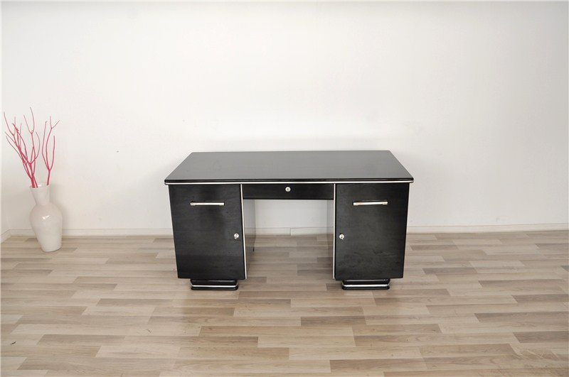 Black Art Deco Desk from France