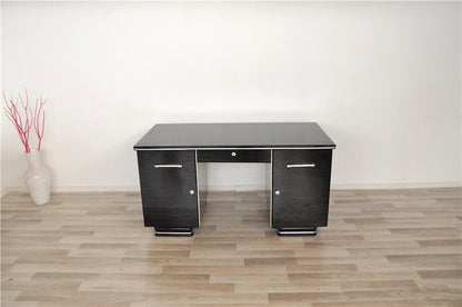 Black Art Deco Desk from France