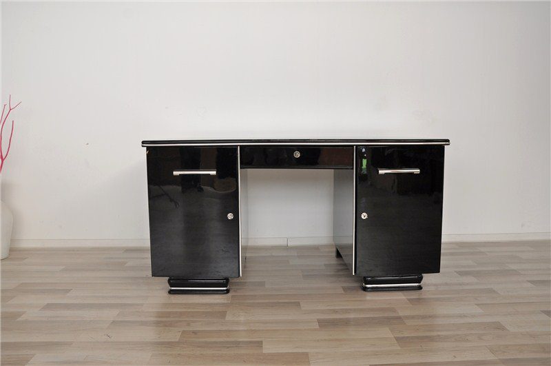 Black Art Deco Desk from France
