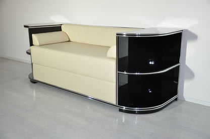 Chromeliner Sofa im Art-déco-Design