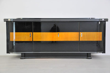 Art-Deco-Sideboard mit Ahorn-Applikationen