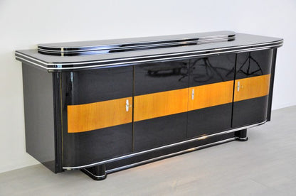 Art-Deco-Sideboard mit Ahorn-Applikationen