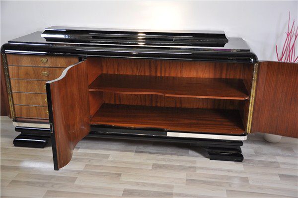 Großes Art Deco Buffet mit Wurzelholz-Details