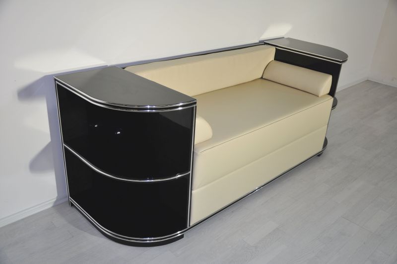 Chromeliner Sofa im Art-déco-Design