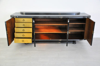 Art-Deco-Sideboard mit Ahorn-Applikationen