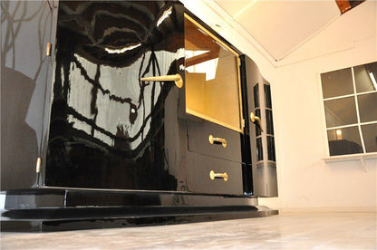 Black Art Deco Sideboard with Golden Details