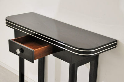 Schwarze Art Deco Schubladenkonsole