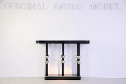 Schöne Art Deco Konsole mit Chromkugeln