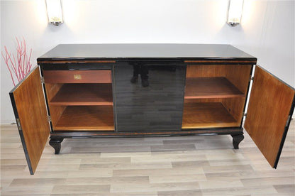 French Art Deco Sideboard with Walnut Details