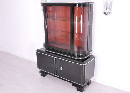 Klassische Klavierlack-Art-Deco-Vitrine