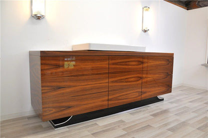 Einzigartiger Art Deco XXL-Waschtisch aus Santos-Palisanderholz