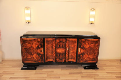 Art Deco Sideboard with Doors Made of Walnut