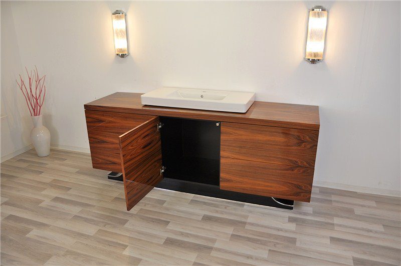 Einzigartiger Art Deco XXL-Waschtisch aus Santos-Palisanderholz