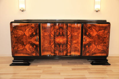 Art Deco Sideboard with Doors Made of Walnut