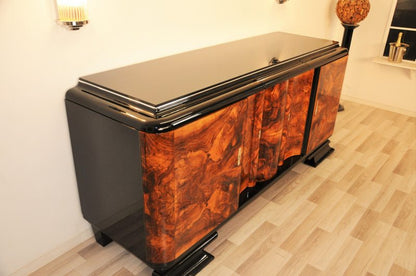 Art Deco Sideboard with Doors Made of Walnut