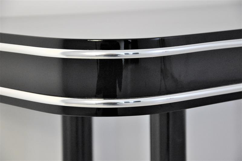 Schöne Art Deco Konsole mit Chromkugeln