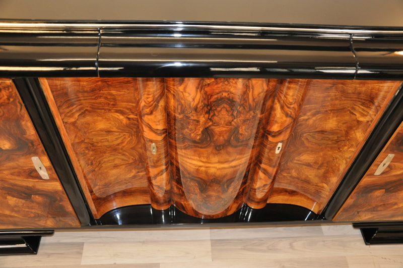 Art Deco Sideboard with Doors Made of Walnut