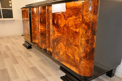 Art Deco Sideboard with Doors Made of Walnut