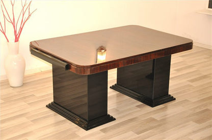Art Deco Damenschreibtisch mit Makassar Tischplatte