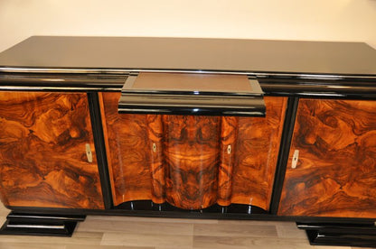 Art Deco Sideboard with Doors Made of Walnut