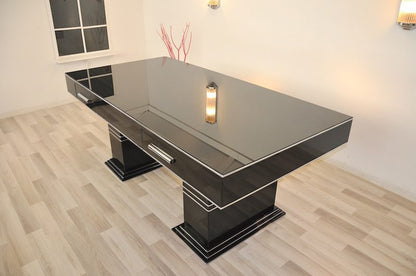 Bauhaus Schreibtisch in Hochglanz-Schwarz