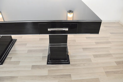 Bauhaus Schreibtisch in Hochglanz-Schwarz