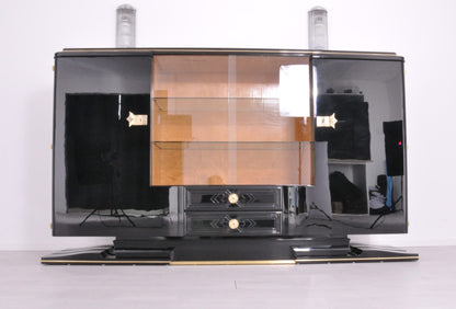 Art Deco Highboard Messinggriffe 1930er Jahre