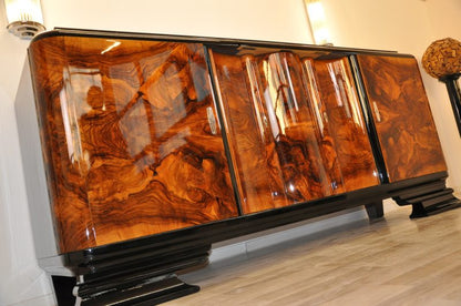 Art Deco Sideboard with Doors Made of Walnut