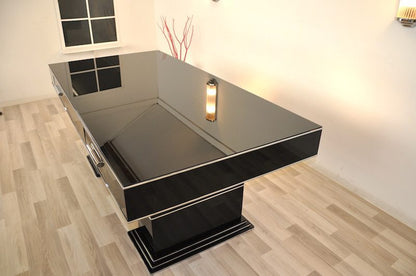 Bauhaus Schreibtisch in Hochglanz-Schwarz