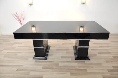 Bauhaus Schreibtisch in Hochglanz-Schwarz
