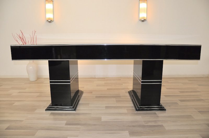 Bauhaus Schreibtisch in Hochglanz-Schwarz