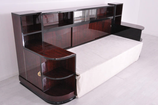 Französisches Art Deco Daybed Sofa aus Palisanderholz