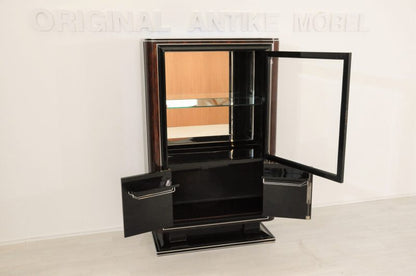 1930er Art Deco Vitrine mit Nussbaum Details