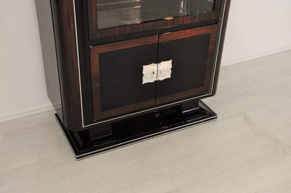1930er Art Deco Vitrine mit Nussbaum Details