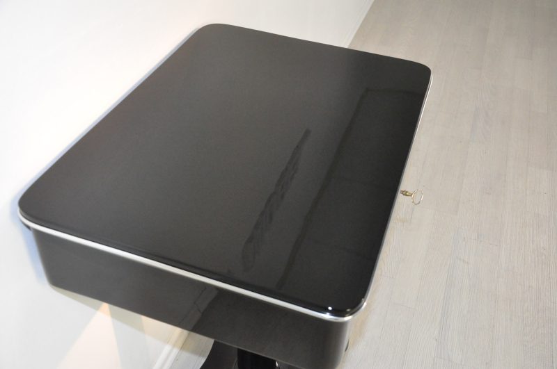 Art-Deco-Konsolentisch mit Schublade aus Walnussholz
