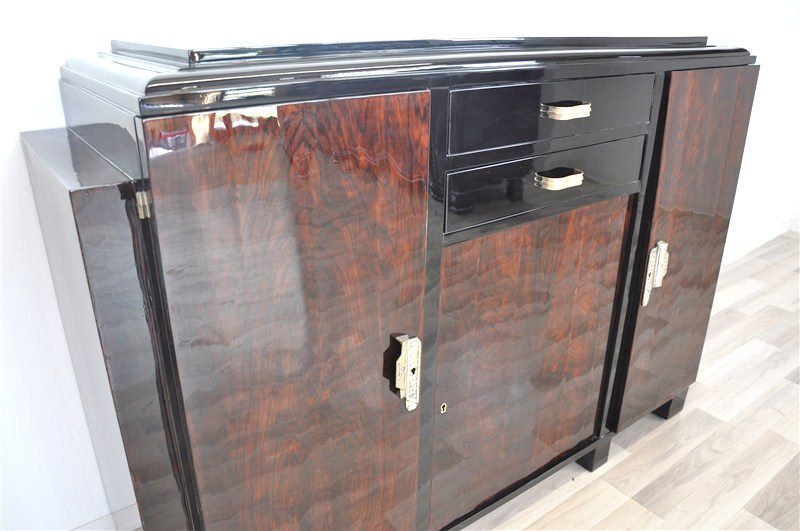 Kleines Art-Deco-Buffet mit Mahagonifurnier