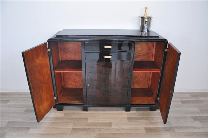 Kleines Art-Deco-Buffet mit Mahagonifurnier