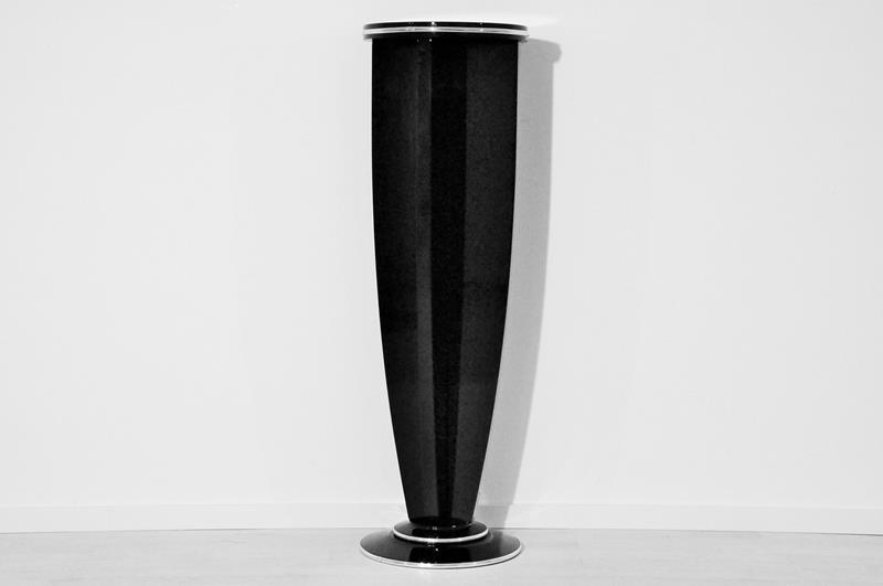 Art Deco Säule in Hochglanz Schwarz