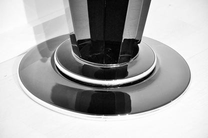 Art Deco Säule in Hochglanz Schwarz