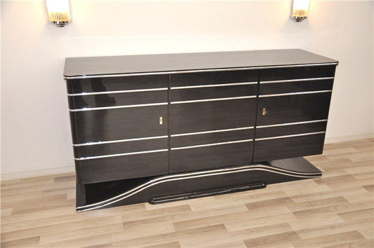 Buffet im Art-Deco-Stil mit Chromauskleidung