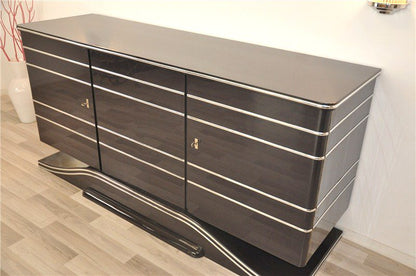 Buffet im Art-Deco-Stil mit Chromauskleidung
