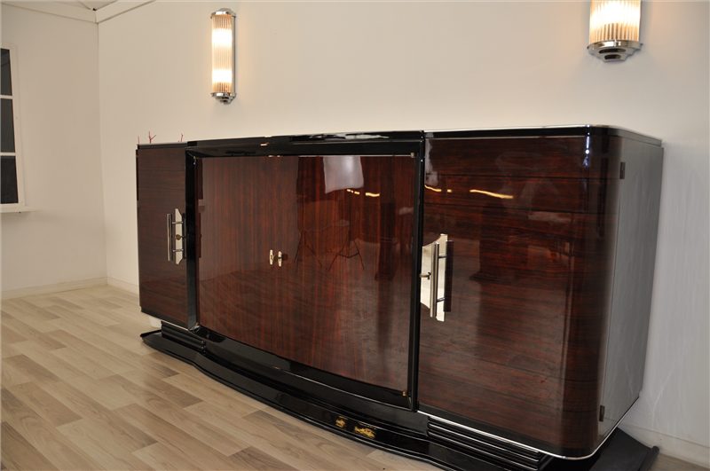Großes Palisander-Sideboard aus der Art-Deco-Ära