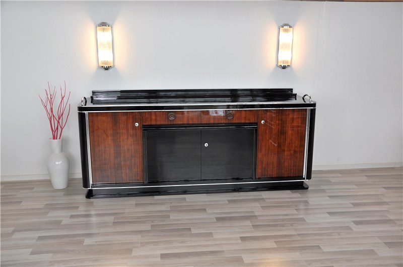 Buffet im Art-Deco-Stil der 1930er Jahre mit Palisanderfurnier