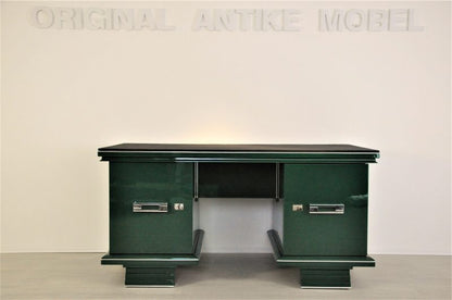 Art Deco Desk in Jaguar Racing Green