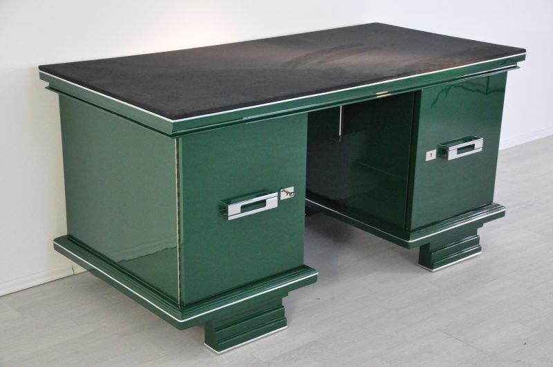Art Deco Desk in Jaguar Racing Green