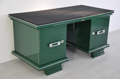 Art Deco Desk in Jaguar Racing Green